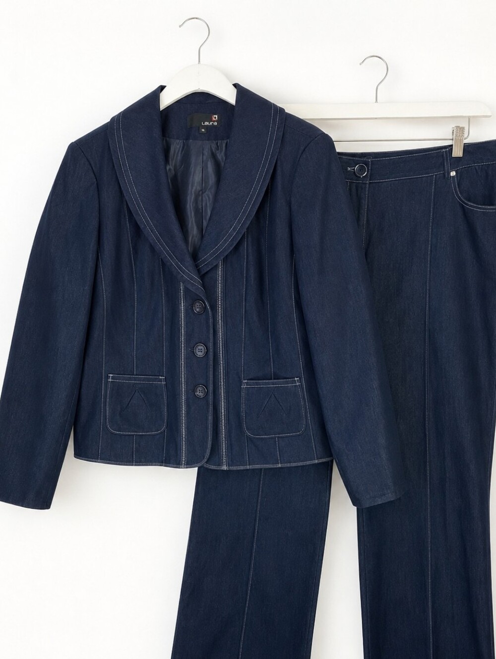Laura Navy Denim Pantsuit Jacket & Trousers